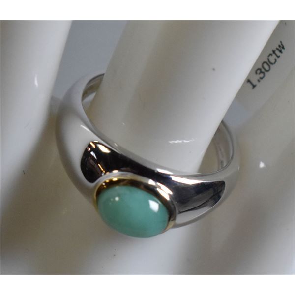 BZ415-198 SILVER EMERALD (1.3CT) RING