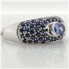 Image 3 : EC129-105 SILVER TANZANITE&SAPPHIRE(1.5CT) RING