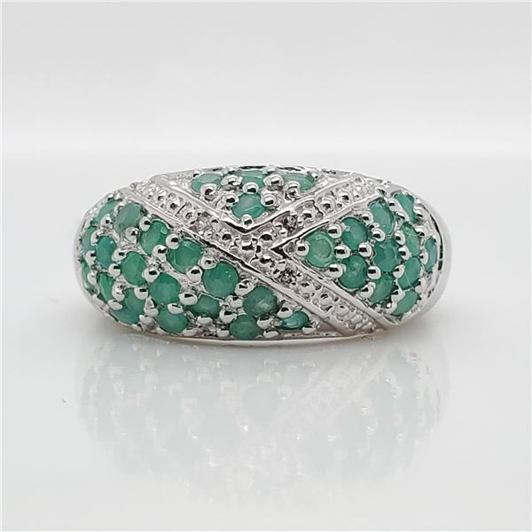 EC129-148 SILVER SAKOTA EMERALD(0.9CT) RING