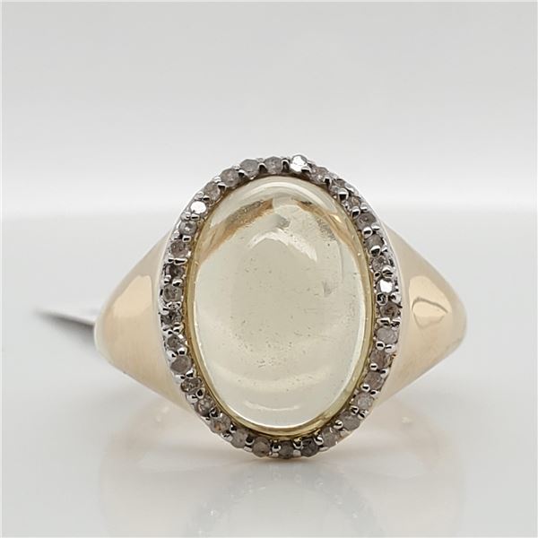 EC129-130 SILVER LEMON QUARTZ(5.75CT) DIAMOND(0.25