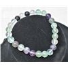 Image 1 : #338-NATURAL FLUORITE BEAD BRACELET 7.5"