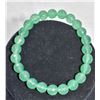 Image 1 : #320-GENUINE GREEN EMERALD BEAD BRACELET 7.5"