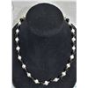Image 1 : #288-BLACK AGATE & FRESH WATER PEARL NECKLACE 18"