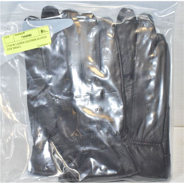 2 PACK LADIES LEATHER GLOVES SIZE SMALL