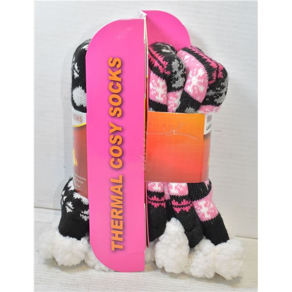 2 PACK HEAT WAVE COZY SLIPPER SOCKS LADIES