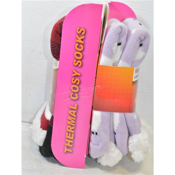 2 PACK HEAT WAVE COZY SLIPPER SOCKS MENS