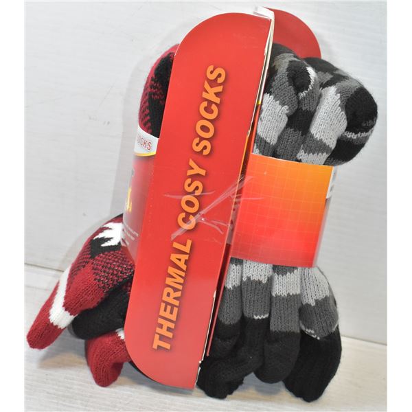 2 PACK HEAT WAVE COZY SLIPPER SOCKS MENS