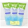 3 PACK K-Y NATURAL INTIMATE GEL EXTRA MOISTURE+