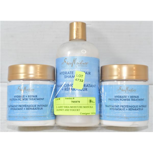 3 ASST SHEA MOISTURE MANUKA HONEY AND YOGURT