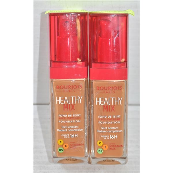 2 PACK BOURJOIS HEALTHY MIX FOUNDATION. #60 DARK