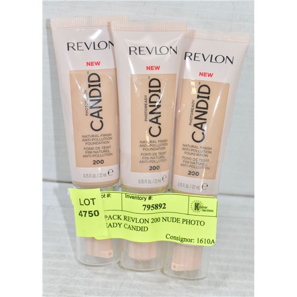 3 PACK REVLON 200 NUDE PHOTO READY CANDID