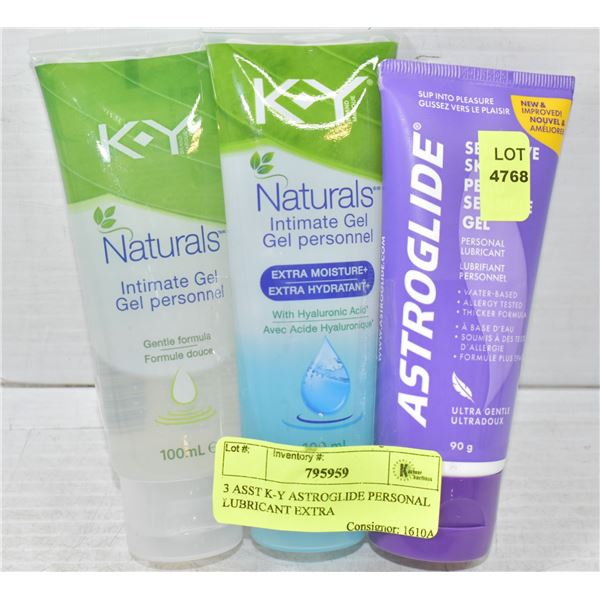 3 ASST K-Y ASTROGLIDE PERSONAL LUBRICANT EXTRA