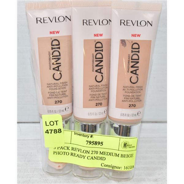 3 PACK REVLON 270 MEDIUM BEIGE PHOTO READY CANDID