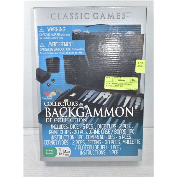 NEW CARDINAL COLLECTOR'S BACKGAMMON SET