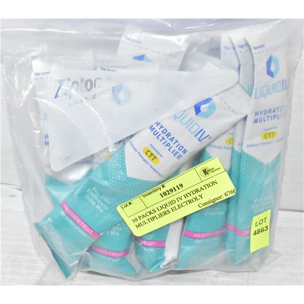 10 PACKS LIQUID IV HYDRATION MULTIPLIERS ELECTROLY