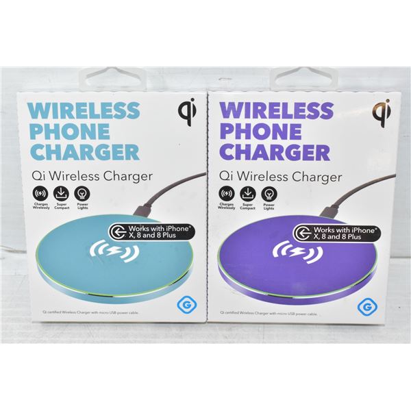PAIR OF NEW GEMS WIRELESS QI PHONE CHARGERS