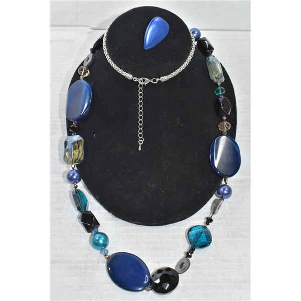 AURORA BLUE LONG NECKLACE