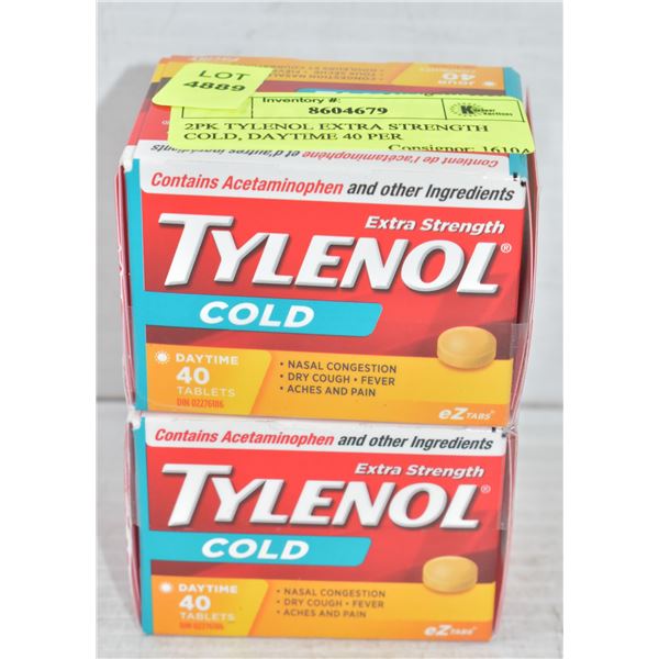 2PK TYLENOL EXTRA STRENGTH COLD, DAYTIME 40 PER