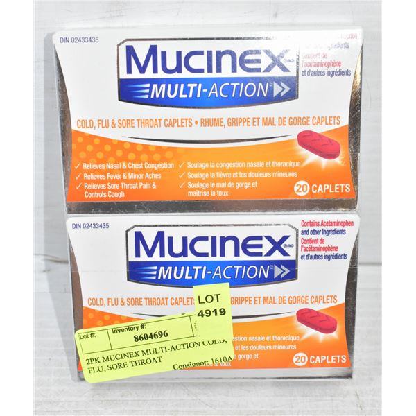 2PK MUCINEX MULTI-ACTION COLD, FLU, SORE THROAT