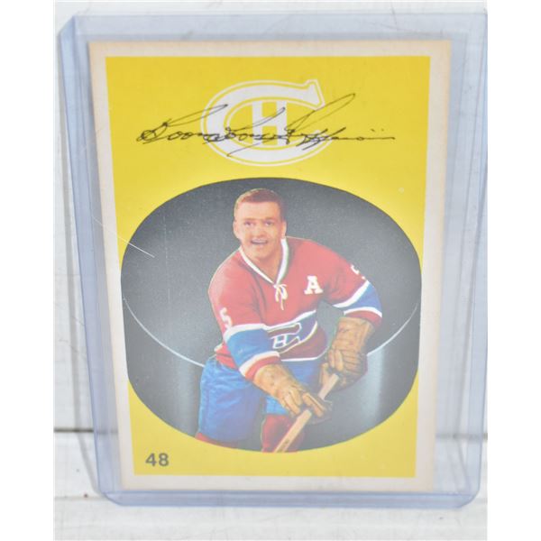 1962 PARKHURST "BOOM BOOM' GEOFFRION CARD