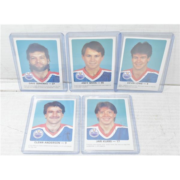 5 1984-85 OILERS RED ROOSTER CARDS