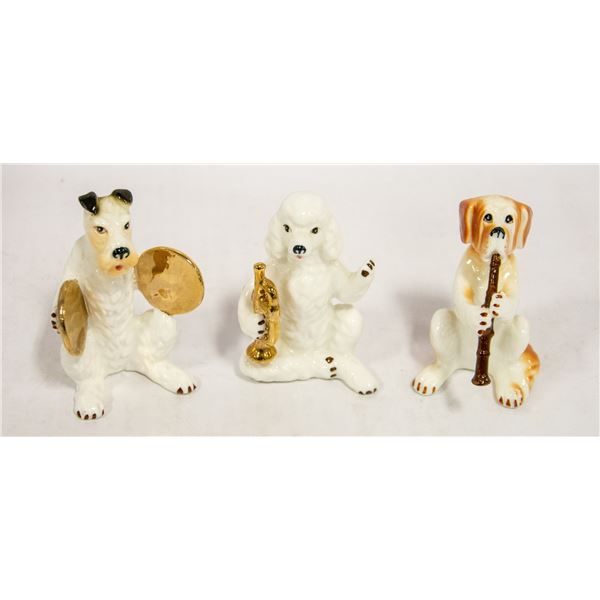 VINTAGE SET OF 3 PORCELAIN DOG FIGURINES