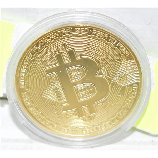 BITCOIN COIN IN PROTECTIVE CASE