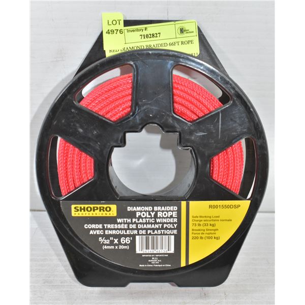 RED DIAMOND BRAIDED 66FT ROPE