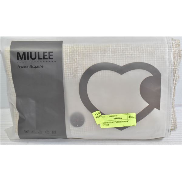 PAIR OF NEW TWEED PILLOW COVERS