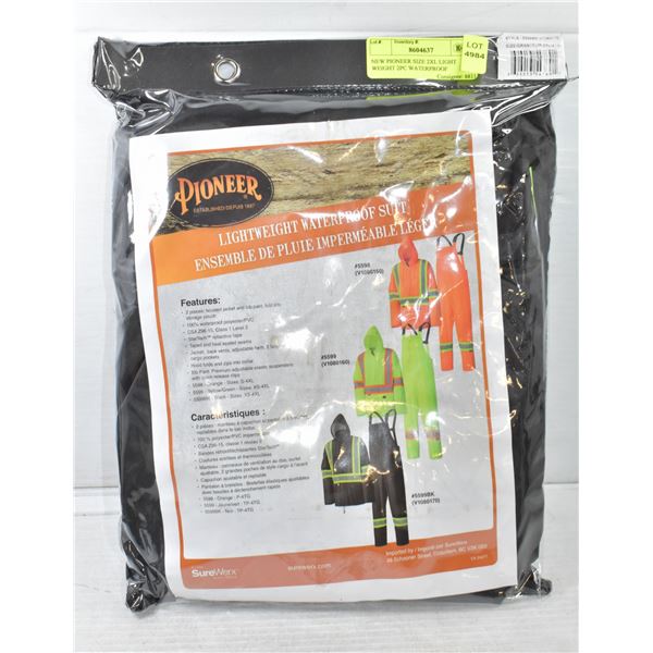 NEW PIONEER SIZE 2XL LIGHT WEIGHT 2PC WATERPROOF