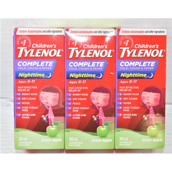 3PK CHILDRENS TYLENOL COMPLETE COLD, COUGH, FEVER