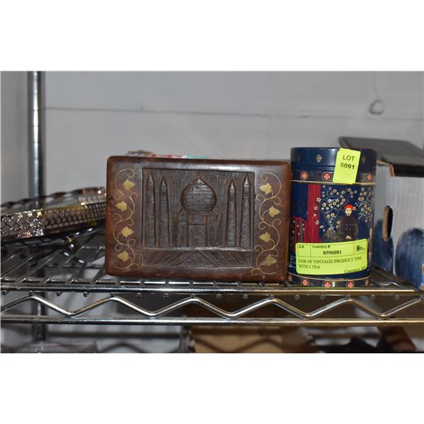 PAIR OF VINTAGE PRODUCT TINS WITH 2 TEA