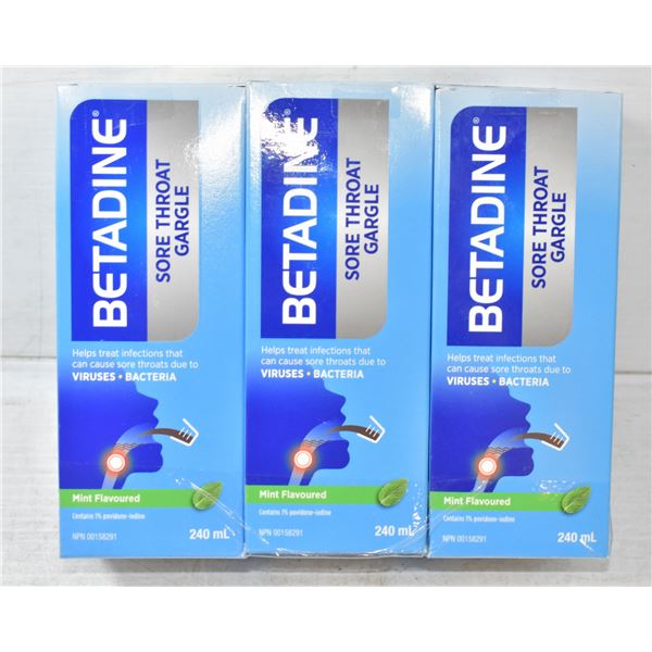 3PK BETADINE SORE THROAT GARGLE MINT FLAVOR 240ML