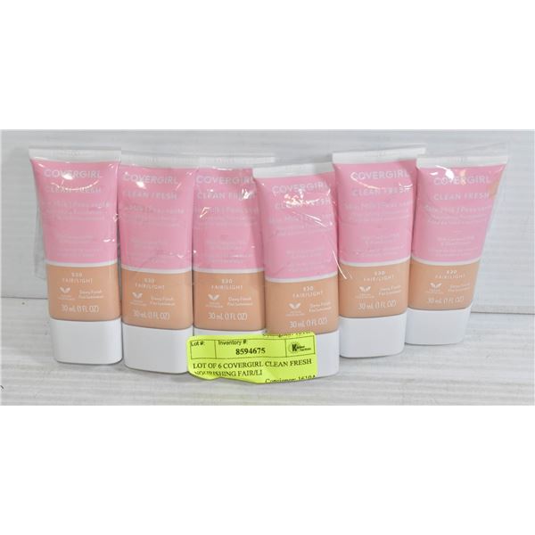 LOT OF 6 COVERGIRL CLEAN FRESH NOURISHING FAIR/LI