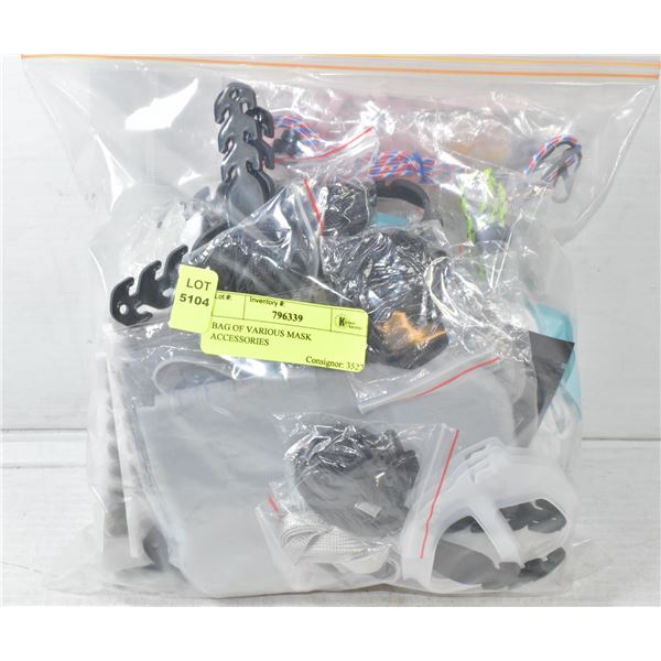 BAG OF VARIOUS MASK ACCESSORIES