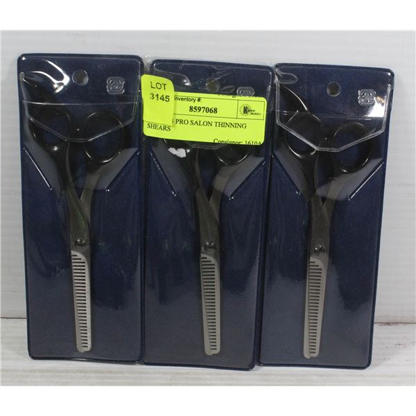 LOT OF 3 PRO SALON THINNING SHEARS