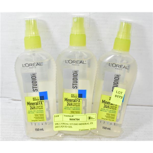 3PK L'OREAL STUDIO MINERAL FX 24H LIQUID GEL