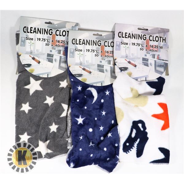 3 NEW CLEANING CLOTHS APPROX. SIZE FOR EACH CLOTH