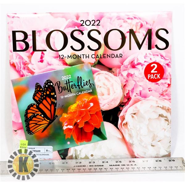 NEW 2022 12 MONTH CALENDARS. BLOSSOMS AND
