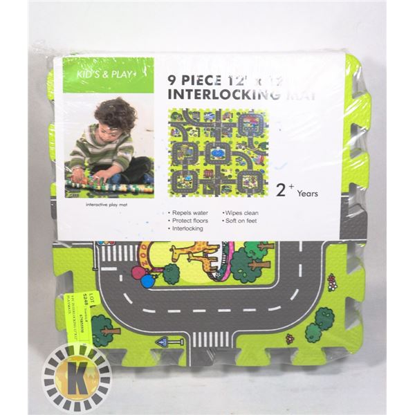 NEW  9 PC INTERLOCKING 12"X12" PLAYMATS
