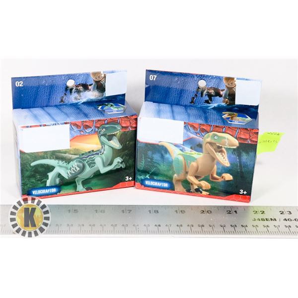 2 NEW DINOSAUR BUILD KITS 2 VELOCIRAPTORS