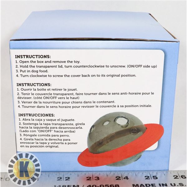 NEW SATURN THEMED PET FOOD DISPENSER RED