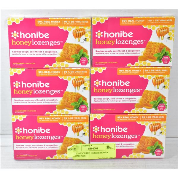 6PK ASSORTED HONIBE HONEY LOZENGES