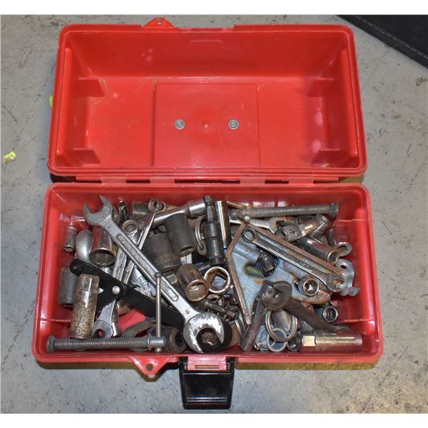 RED TOOL BOX WITH CONTENTS