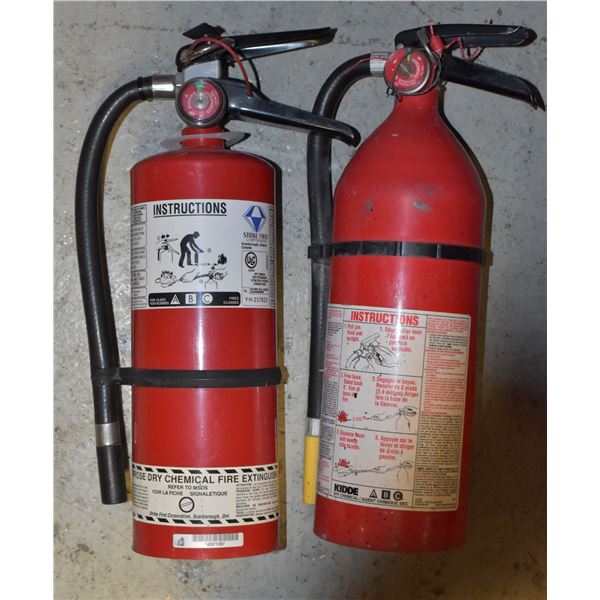 2 CHARGED FIRE EXTINGUISHERS BETWEEN 5-7LBS