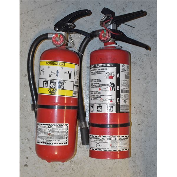 2 CHARGED FIRE EXTINGUISHERS BETWEEN 5-7LBS
