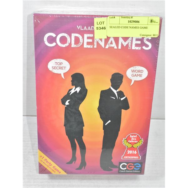 SEALED CODE NAMES GAME