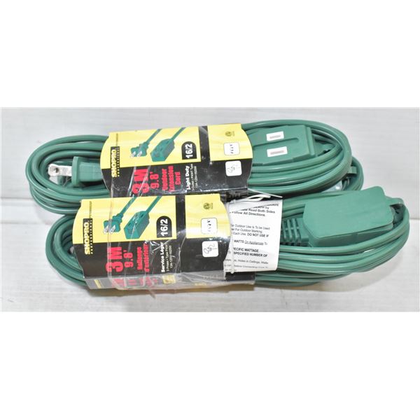 6 NEW 3 METER EXTENSION CORDS