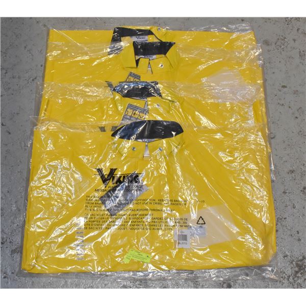 LOT OF 4 VIKING WATERPROOF YELLOW RAIN COAT S: 3XL