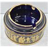 Image 1 : COBALT BLUE AND GOLD VINTAGE ASHTRAY